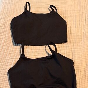 Avia Black Spaghetti Strap Cropped Camisole Duo